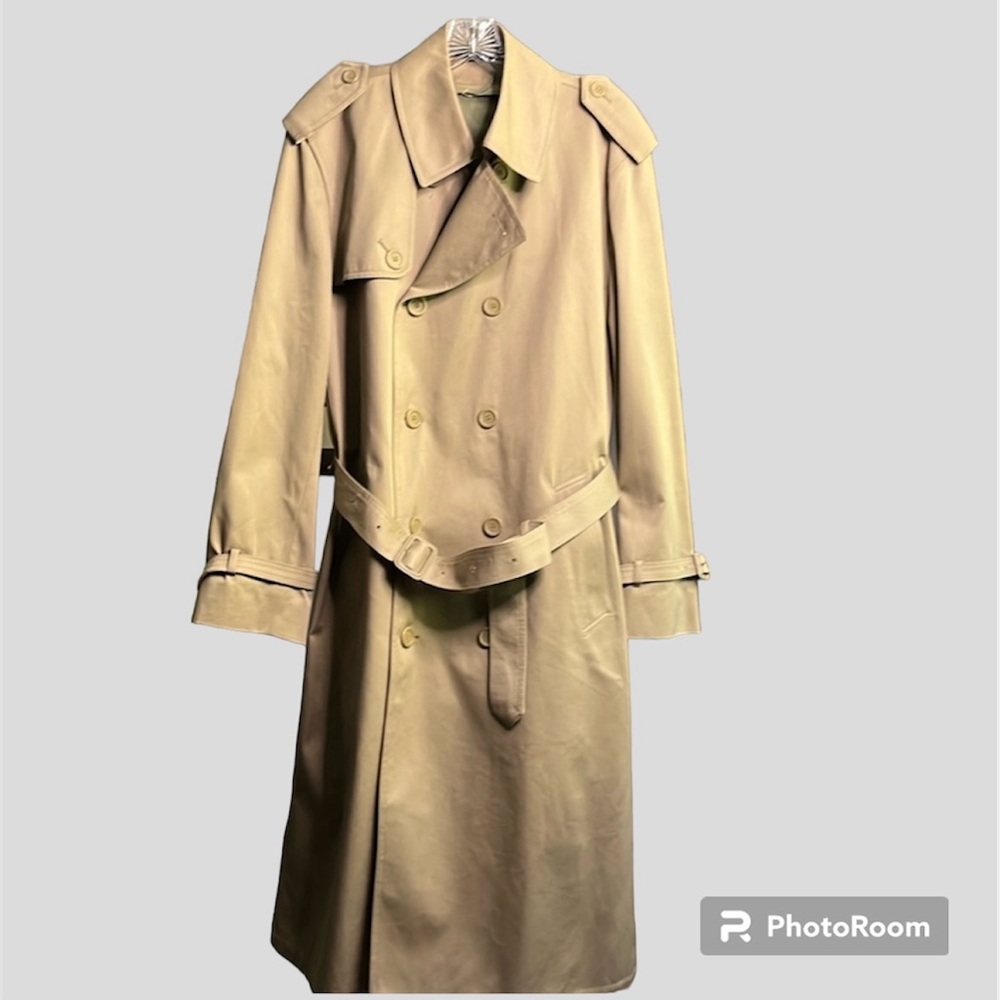 Ole Casini  All Weather Trench Coat Size 38 Regular Belted Khaki